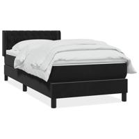 Boxspring met matras fluweel zwart 90x220 cm - thumbnail