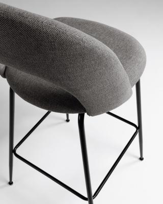 Kave Home Barkruk 'Mahalia' (zithoogte 63cm) kleur Donkergrijs