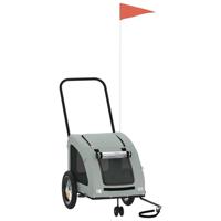 Hondenfietstrailer oxford stof en ijzer grijs - thumbnail