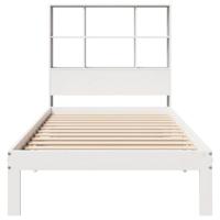 Bed met boekenkast zonder matras grenenhout wit 90x190 cm - thumbnail