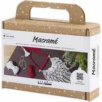 Creativ Company Mini hobbyset macramé, kerstman, kerstrood, off-white, 1 doos - thumbnail