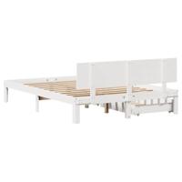 Bedframe met lades massief grenenhout wit 150x200 cm - thumbnail