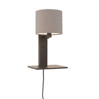 GOOD&MOJO Wandlamp 'Andes' Bamboe en Eco linnen, Met plank, kleur Lichtgrijs - thumbnail