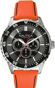 Horlogeband Nautica A13503G Leder Oranje 22mm Horlogeband Nautica A13503G Leder Oranje 22mm
