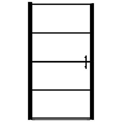 Douchedeur mat 81x195 cm gehard glas zwart
