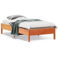 Bedframe zonder matras massief grenenhout wasbruin 75x190 cm - thumbnail