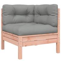 Hoekbanken 2 st met kussens massief douglashout - thumbnail