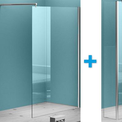 Inloopdouche Wiesbaden met zijwand 30cm 100x200cm 8mm NANO coating