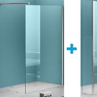 Inloopdouche Wiesbaden met zijwand 30cm 100x200cm 8mm NANO coating - thumbnail