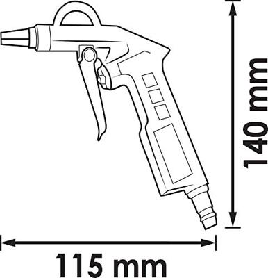 VIGOR uitblaaspistool "v7135" blow-out gun short, 115 mm