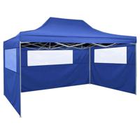 Vouwtent met 3 wanden 3x4,5 m blauw - thumbnail