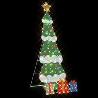 Verlichte Kerstboom met 3 Cadeau Dozen 2D Warm Wit 210 cm - thumbnail