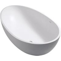 Vrijstaand Bad Crosstone Solid Surface 176x96x51 cm Mat Wit - thumbnail