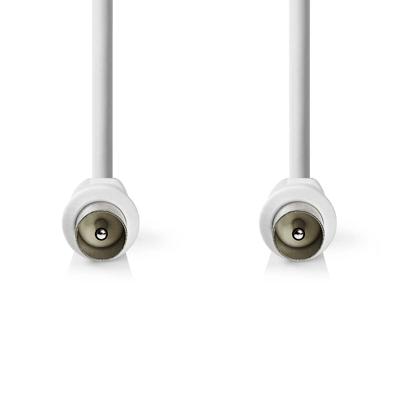 Nedis Coaxkabel | IEC (Coax) Male | IEC (Coax) Male | Vernikkeld | 90 dB | 75 Ohm | Dubbel Afgeschermd | 3.00 m | Rond | PVC | Wit | Label -