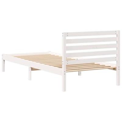 Bedframe met hoofdeinde Wit 100 x 210 cm Massief grenenhout Bedframe met hoofdeinde Wit 100 x 210 cm Massief grenenhout