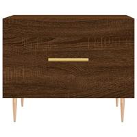 Salontafels 2 st 50x50x40 cm bewerkt hout bruineikenkleurig - thumbnail