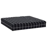 VidaXL Palletkussens 3 st ruitpatroon oxford stof zwart - thumbnail