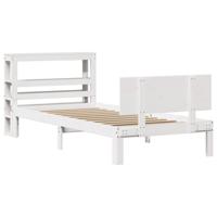 Bedframe met hoofdeinde zonder matras 90x200 cm wit - thumbnail