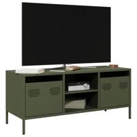 Tv-meubel 101,5x39x43,5 cm koudgewalst staal olijfgroen - thumbnail