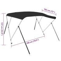 VidaXL Biminitop 3 bogen 183x180x137 cm zwart - thumbnail
