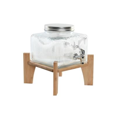 Water automaat Home ESPRIT Transparant Natuurlijk Bamboe Kristal 3,5 L 19 x 19 x 16 cm