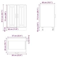 Spoelbakonderkast Lucca bewerkt hout hoogglans wit - thumbnail
