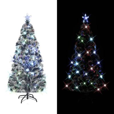 vidaXL Kunstkerstboom met standaard/LED 150 cm glasvezel