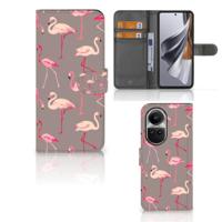 OPPO Reno10 | 10 Pro | Telefoonhoesje | Met pasjeshouder | Flamingo - thumbnail