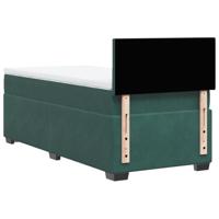 Boxspring met matras fluweel donkergroen 90x190 cm - thumbnail