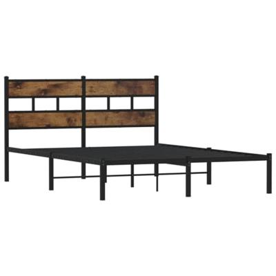 Bedframe zonder matras metaal gerookt eikenkleurig 150x200 cm