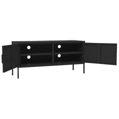 VidaXL Tv-meubel 105x35x50 cm staal zwart VidaXL Tv-meubel 105x35x50 cm staal zwart