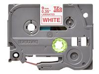 Labeltape Brother TZe, TZ TZe-222 PET Tapekleur: Wit Tekstkleur:Rood 9 mm 8 m - thumbnail