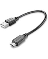 Cellularline - Power Cable 15 cm - MICRO USB - Micro-USB-kabel voor opladen en gegevensoverdracht - Zwart - thumbnail