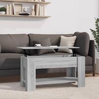 Salontafel 101x49x52 cm bewerkt hout grijs sonoma eikenkleurig - thumbnail