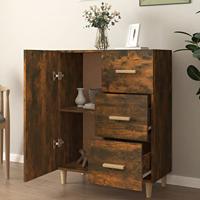 Dressoir 69,5x34x90 cm bewerkt hout gerookt eikenkleurig - thumbnail