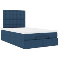 Ottoman bed met matras 160x200cm stof blauw - thumbnail