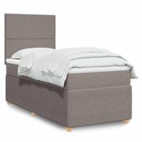 Boxspring met matras stof taupe 90x200 cm - thumbnail