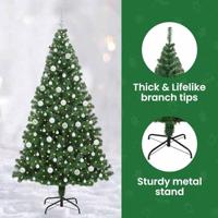 VidaXL Kunstkerstboom groen 210 cm pvc en staal en kunststof - thumbnail