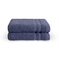 Byrklund gastendoek bath basics donkerblauw 30x50 cm set van 2 - thumbnail