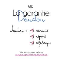 Vierkante teddybeerknuffel 24cm collector - DOUDOU ET COMPAGNIE rozen - thumbnail