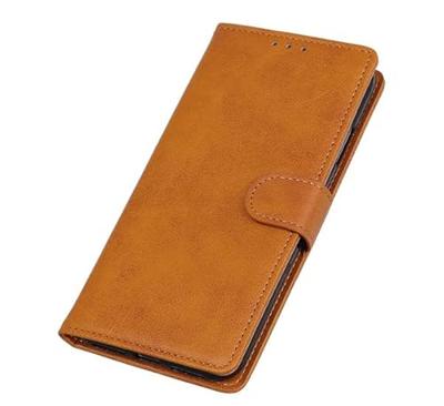 Casecentive Leren Wallet case met sluiting iPhone 13 Pro tan
