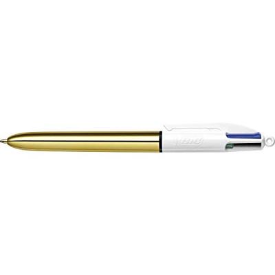 Balpen bic 4kleuren shine m goud Balpen bic 4kleuren shine m goud