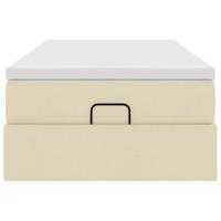 Ottoman bed met matras 120x190 cm stof crèmekleurig - thumbnail