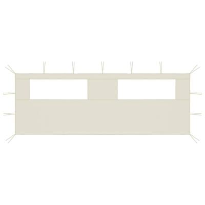 Prieelzijwand met ramen 6x2 m cremekleurig Prieelzijwand met ramen 6x2 m cremekleurig