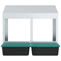 Kippennestkast 2 compartimenten wandmontage gegalvaniseerd staal - thumbnail