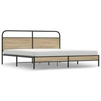 Bedframe zonder matras metaal gerookt eikenkleurig 193x203 cm - thumbnail