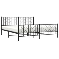 Bedframe met voetbord zonder matras metaal zwart 180x200 cm - thumbnail