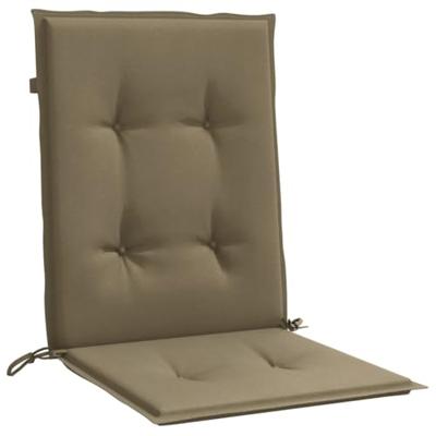 VidaXL Stoelkussens 4 st lage rug 100x50x4 cm stof gemêleerd taupe