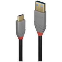 LINDY 36912 USB-kabel USB 3.2 Gen2 (USB 3.1 Gen2) USB-C stekker, USB-A stekker 1.50 m Zwart, Grijs - thumbnail