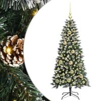Kunstkerstboom met 150 LED Groen 120 cm PVC en Plastic en Staal - thumbnail